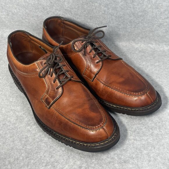 Allen Edmonds Wilbert Mens 11.5 B Cognac Leather Split Toe Derby Dress Shoes - Picture 7 of 16